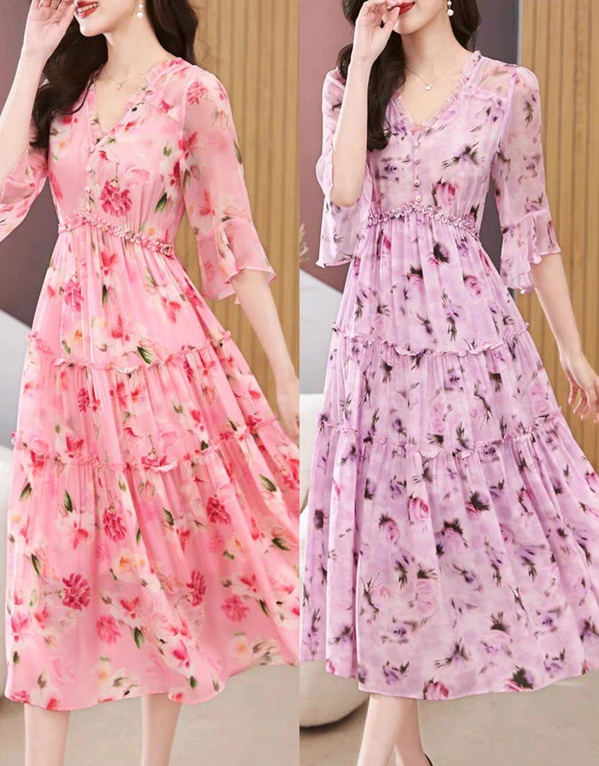 4181芭莎家桑蚕丝连衣裙