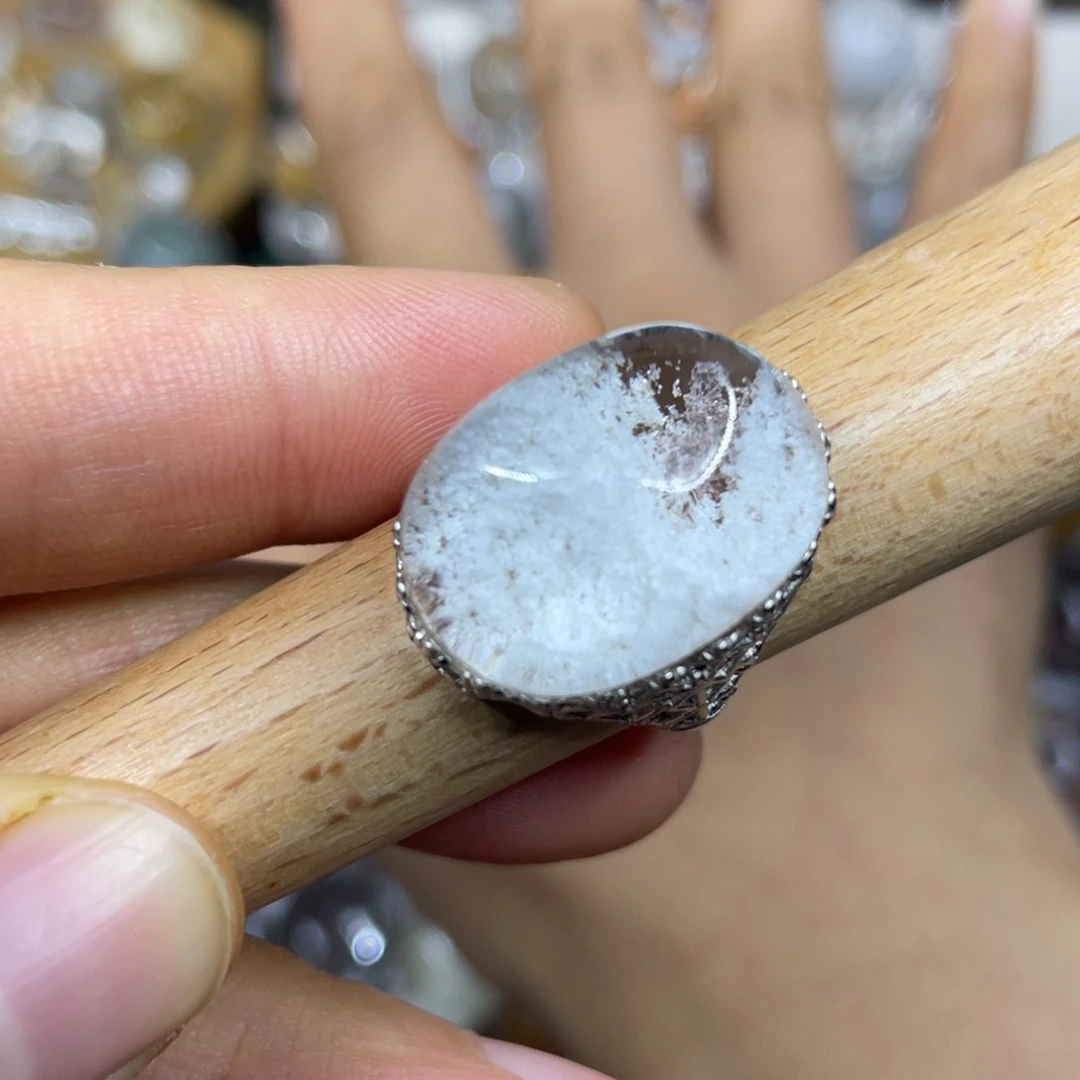 【闪购商品】银S925镶嵌珠宝半成品水晶戒指