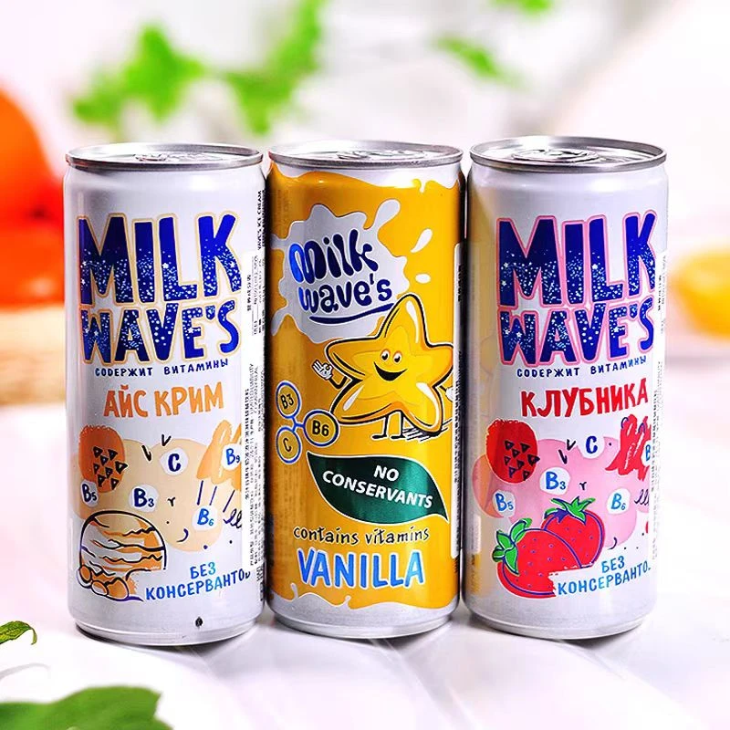 纯俄罗斯原装进口休闲网红牛奶波浪饮料多种口味可选正品保真