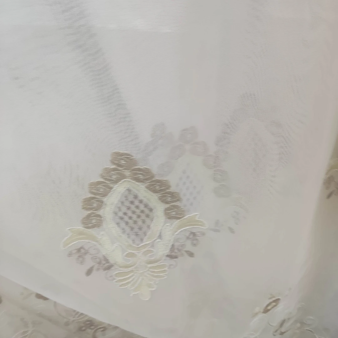 2175米色欧花纱帘宽4.25米高2.75米