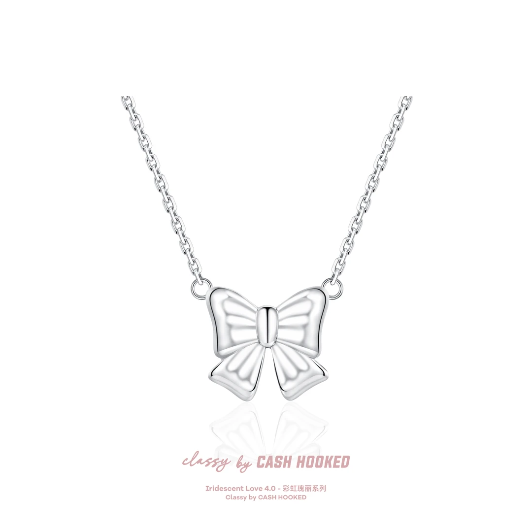 ClassybyCH 银饰 彩虹瑰丽系列 极光丝缎蝴蝶结吊坠