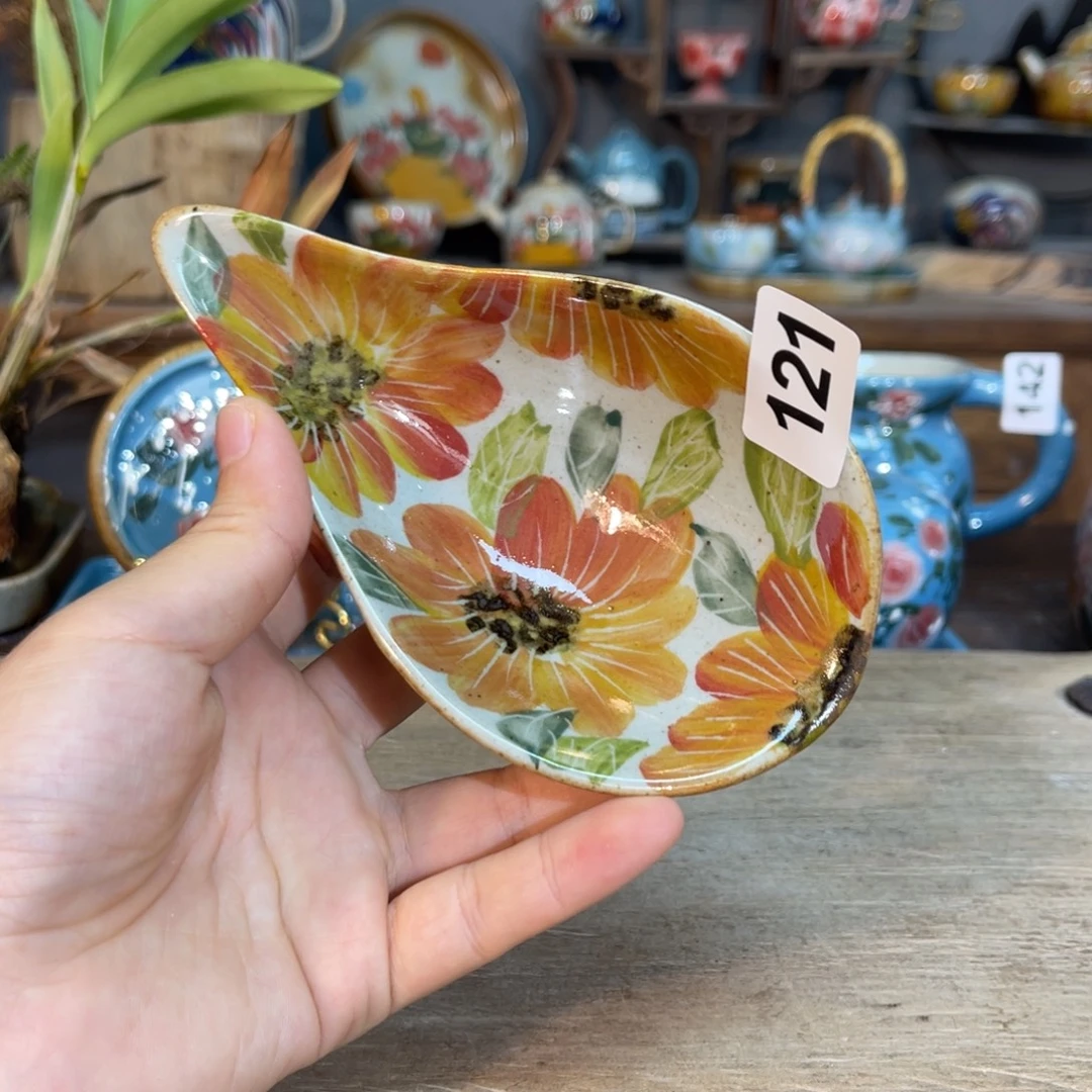 壶素浅陶瓷手工手绘