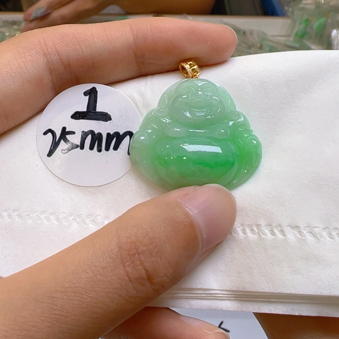 吊坠(不含链)18K金镶嵌翡翠