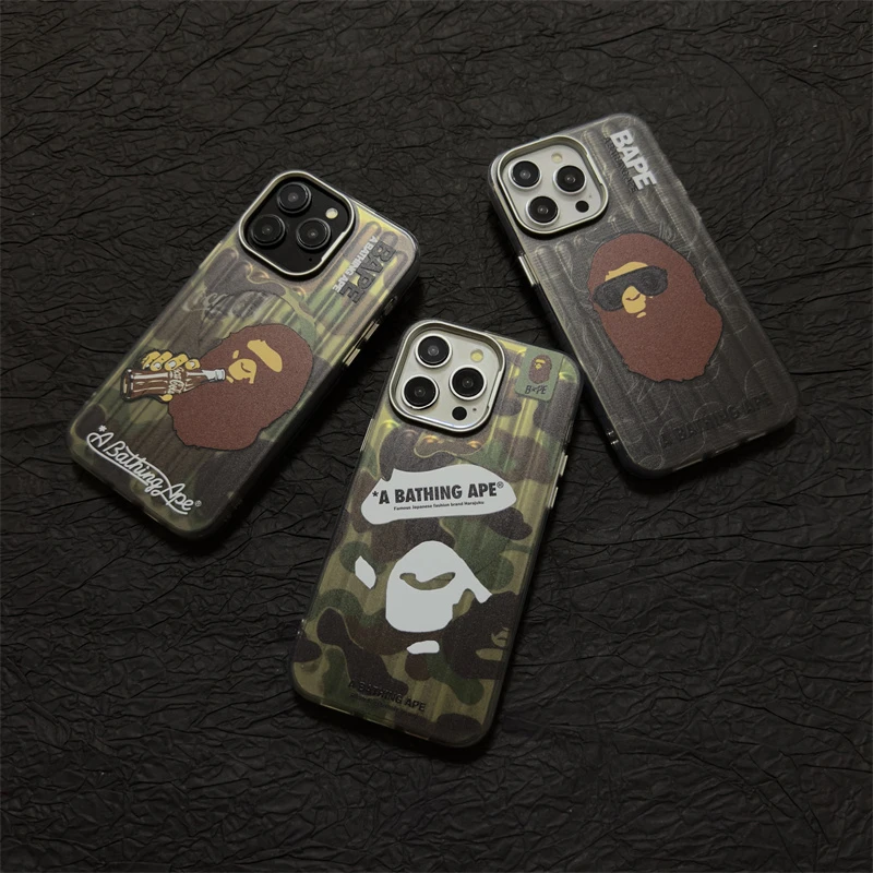 潮酷迷彩猿人头行磁吸壳适用iPhone16手机壳苹果15小众14防摔13壳