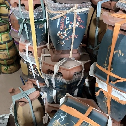 紫砂花盆高四方盆一个