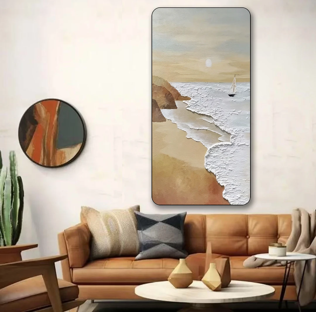 日落银滩现代装饰画40*80