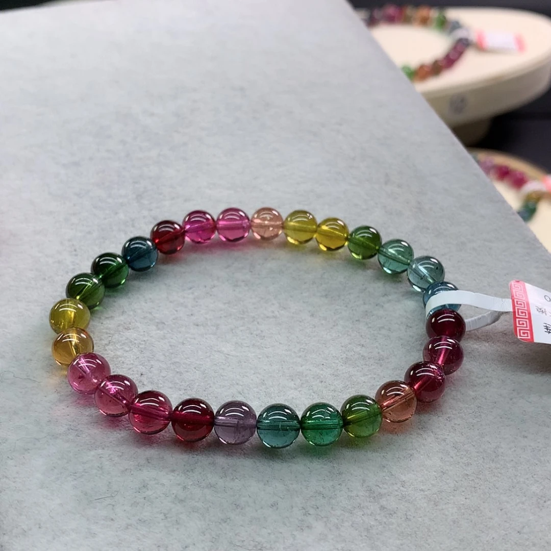 【闪购商品】碧玺手链未镶嵌碧玺艳丽色标单圈6.8