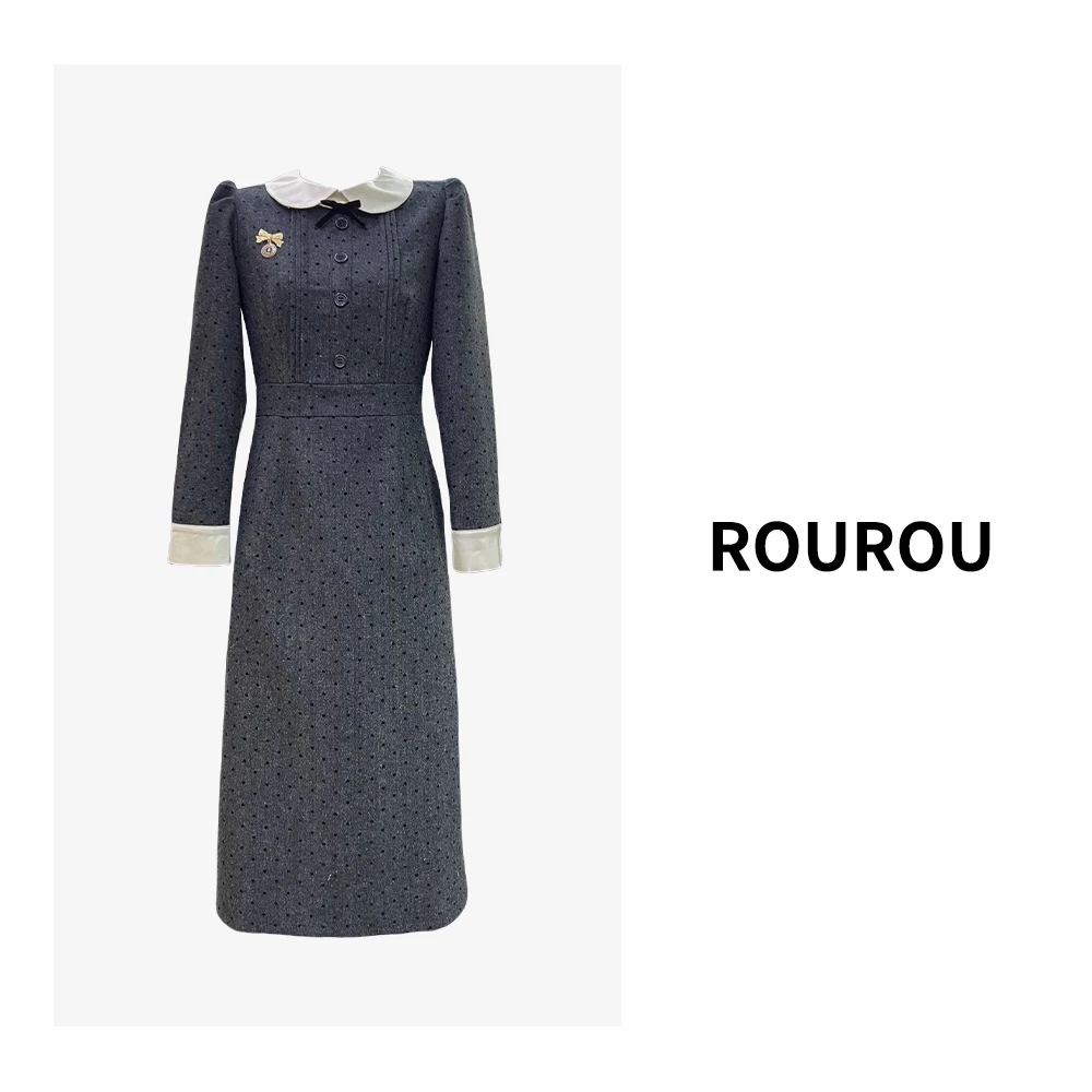 肉肉家*大码罗马故事显瘦连衣裙