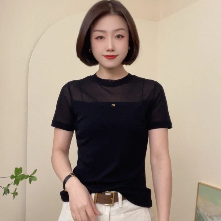 51370春季新款圆领气质时尚百搭打底衫女士显瘦T恤休闲潮流夏季