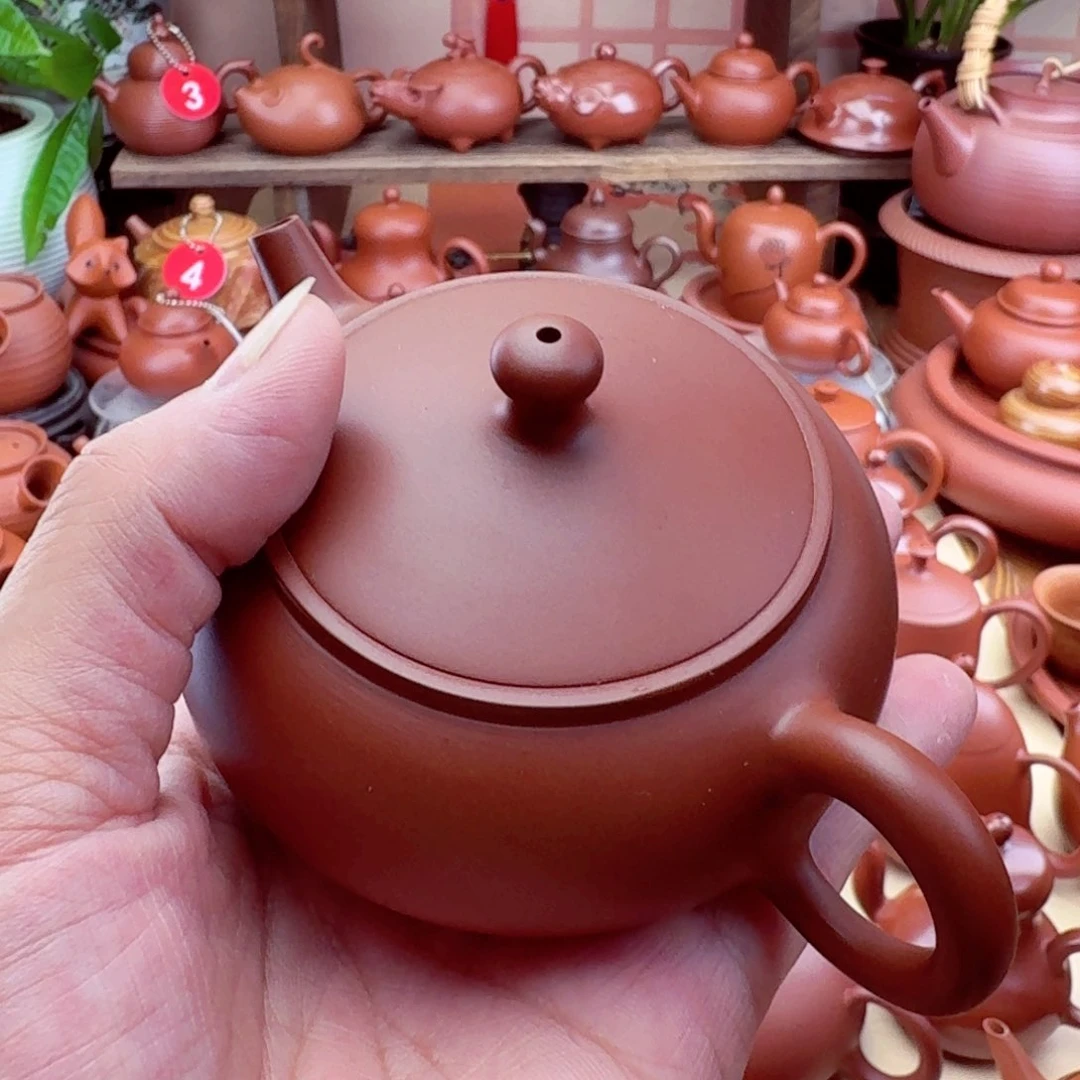 茶壶朱泥广元120 cc手拉