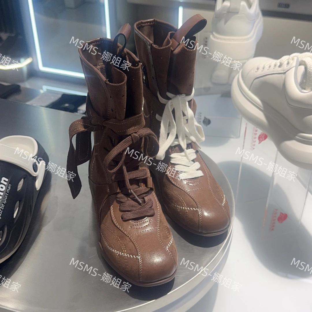 玛莎玛索28-515早秋加绒中筒靴