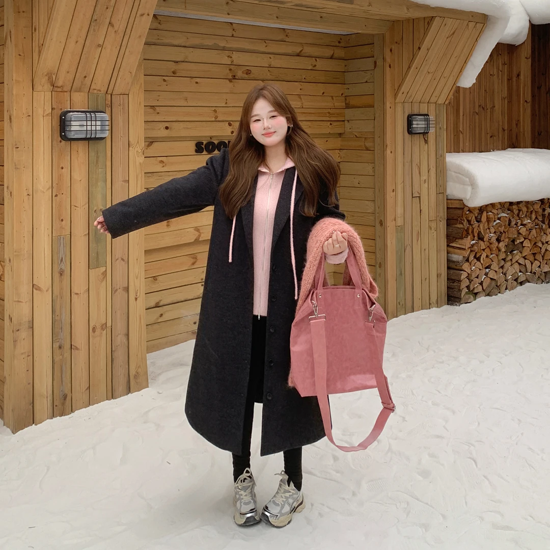 徐达布【品味加持】大码呢大衣女秋冬长款西装休闲外套N39440C54