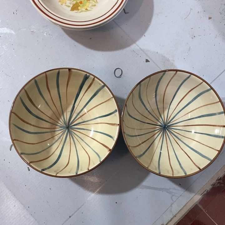 瓷片手绘碗两个微瑕