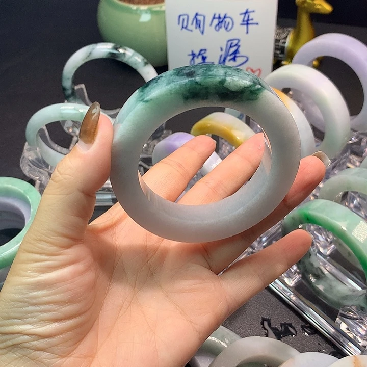 定制翡翠未镶嵌天然A货翡翠毛坯定制手镯52-58正圈