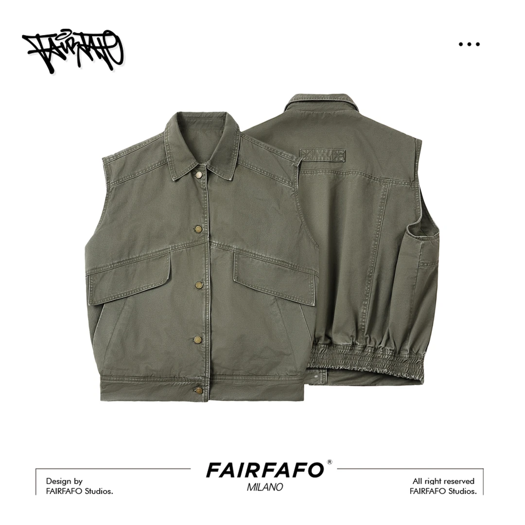 【廓形夹棉马甲外套】FCMJ59357秋冬百搭显瘦休闲复古厚马甲