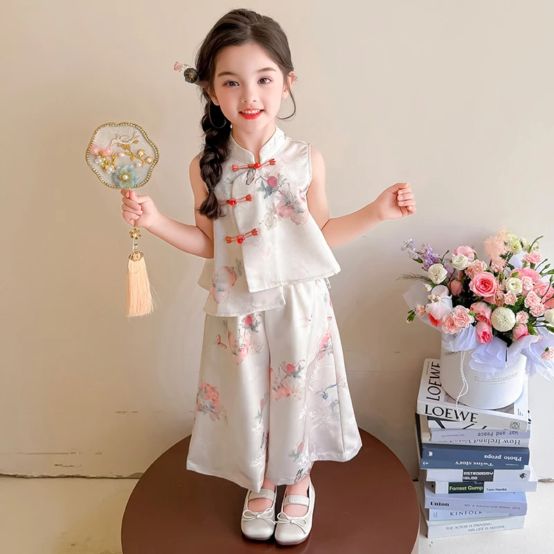 女童新中式汉服套装夏季2025新款洋气时髦国风小女孩宝宝儿童夏装