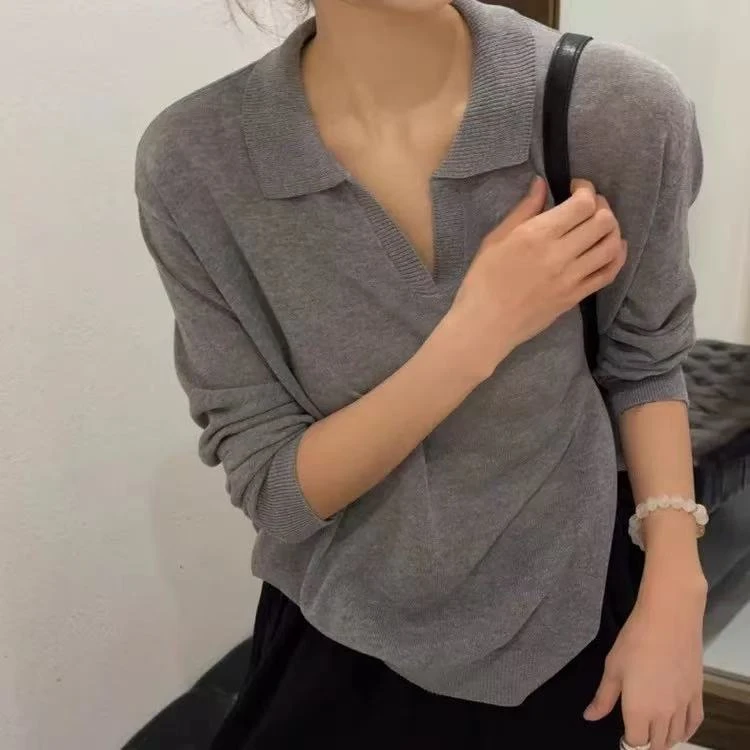 2025新款韩系早秋穿搭宽松薄款上衣外搭针织衫
