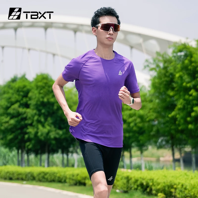 TBXT哈跑训练t恤男款圆领短袖运动服马拉松装备轻薄速干衣透气