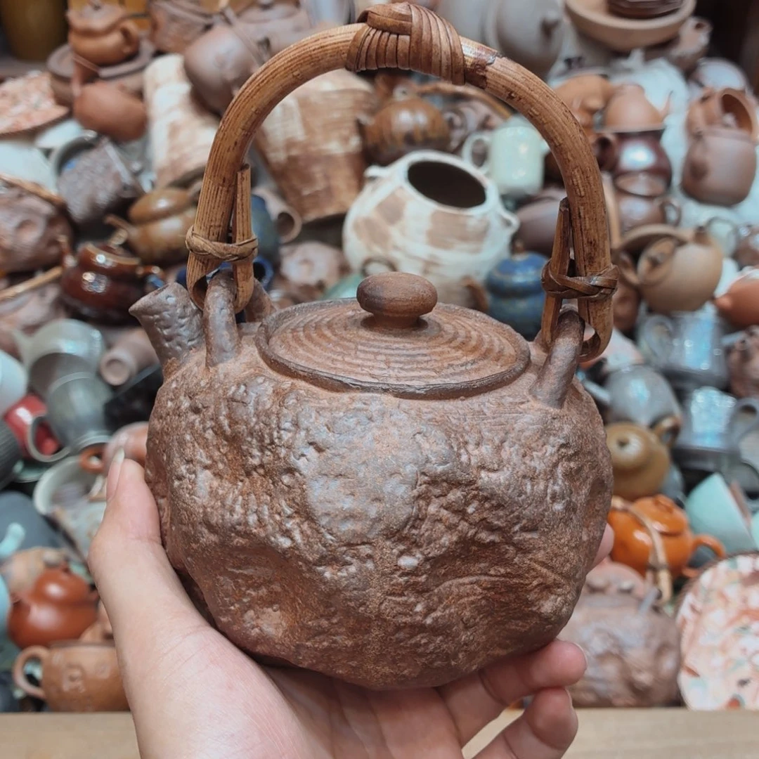 柴烧老岩泥高温茶器皿
