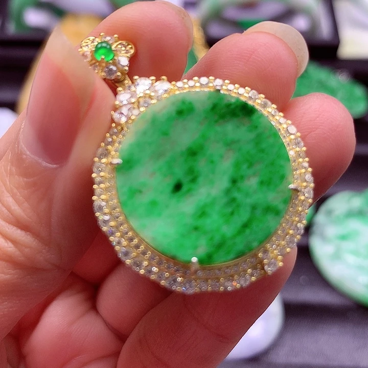 颈饰银S925镶嵌翡翠翡翠