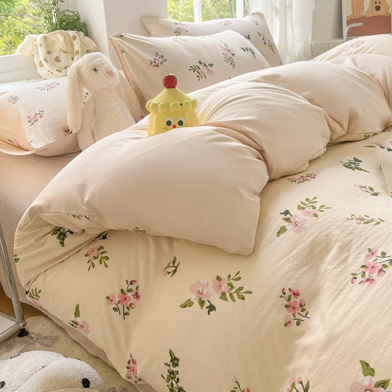 新款有氧提花四件套双人床单款单人三件套学生宿舍透气亲肤可机洗