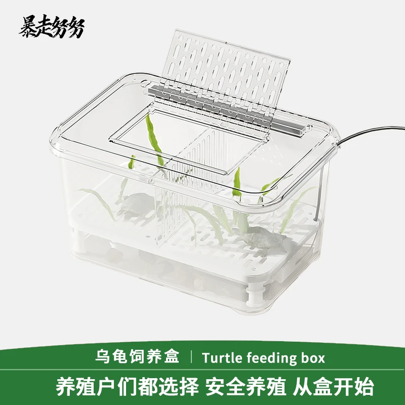 暴走努努乌龟发色盒饲养隔离养龟专用缸沉淀板育苗盒龟苗家用龟缸