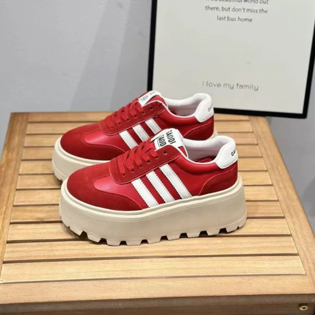 现货C1｜真皮羊垫松糕厚底休闲鞋女｜标准尺码｜558-082