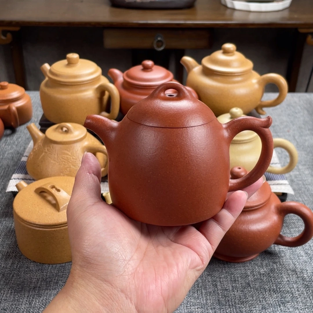 茶壶紫砂红降坡全手秦全30目210