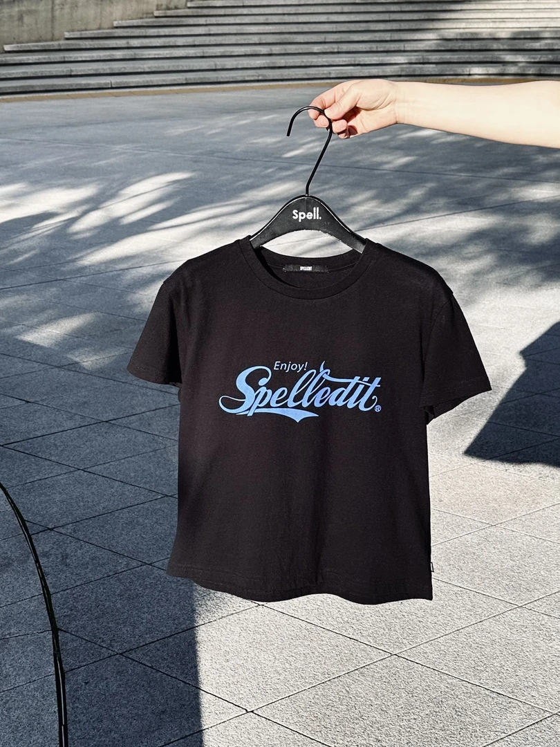 SPELL折扣款 蓝spell印花t 修身简约 夏季时尚