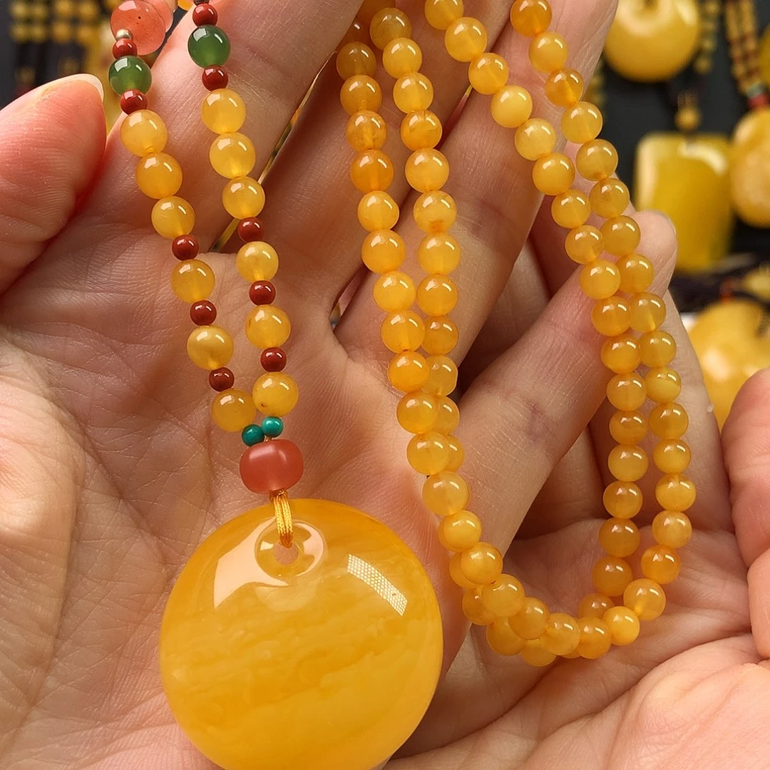 琥珀裸石未镶嵌吊坠套装