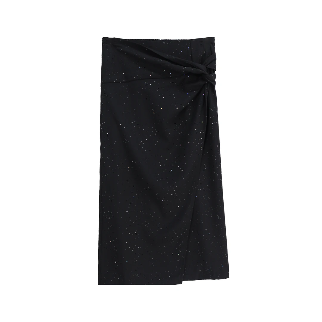 开叉不规则优雅轻奢气质女装半身裙S2070