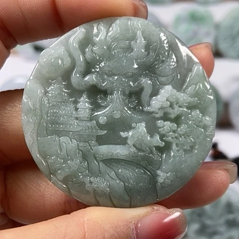 翡翠颈饰未镶嵌龙行天下福利