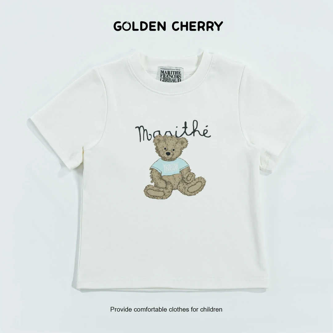 【金樱桃Golden cherry】亲子可爱熊字母百搭T恤288101