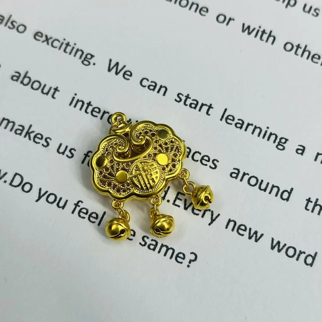 足金999金福锁黄金首饰配件DP2801-01490