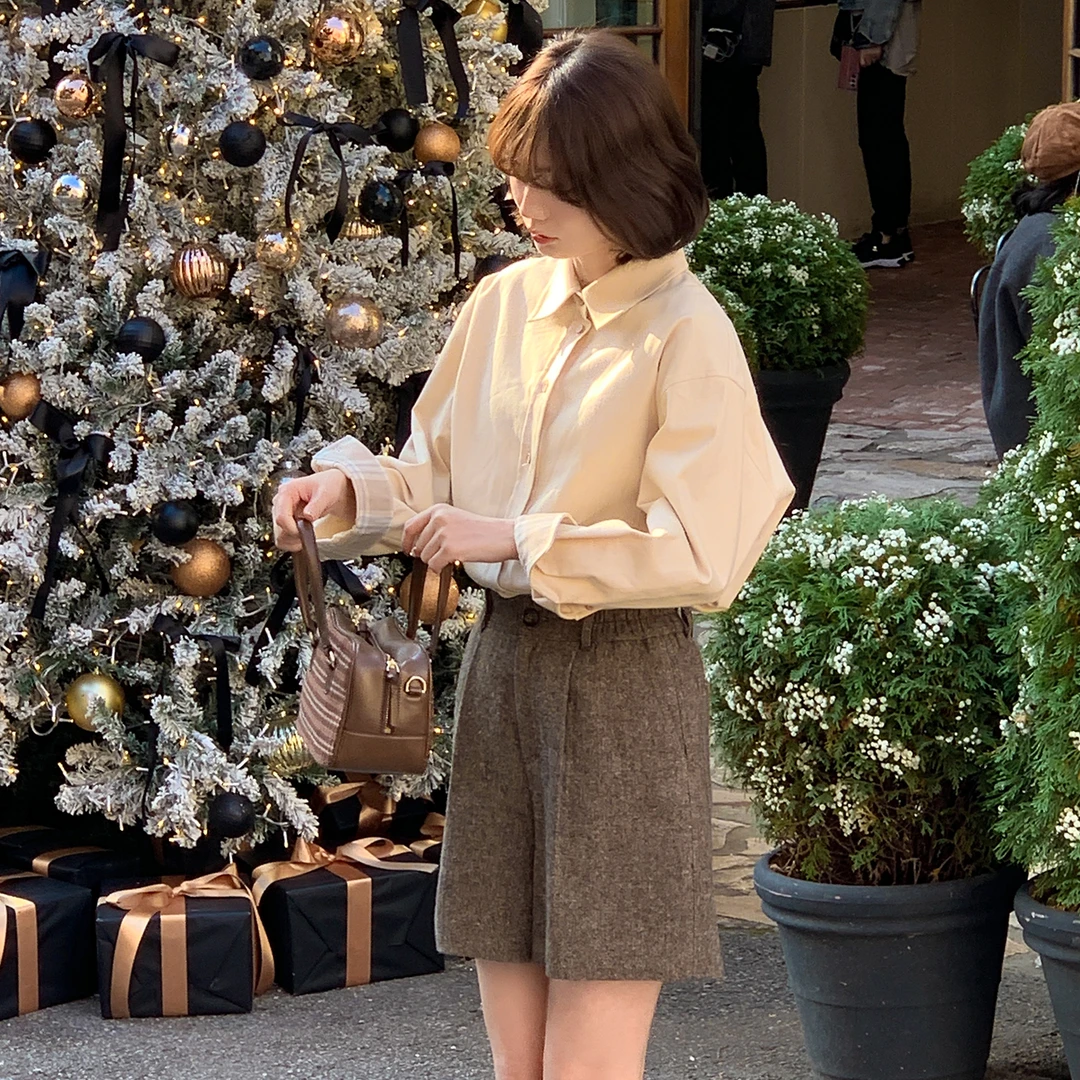 【奶油格纹】FS409S054长袖衬衫