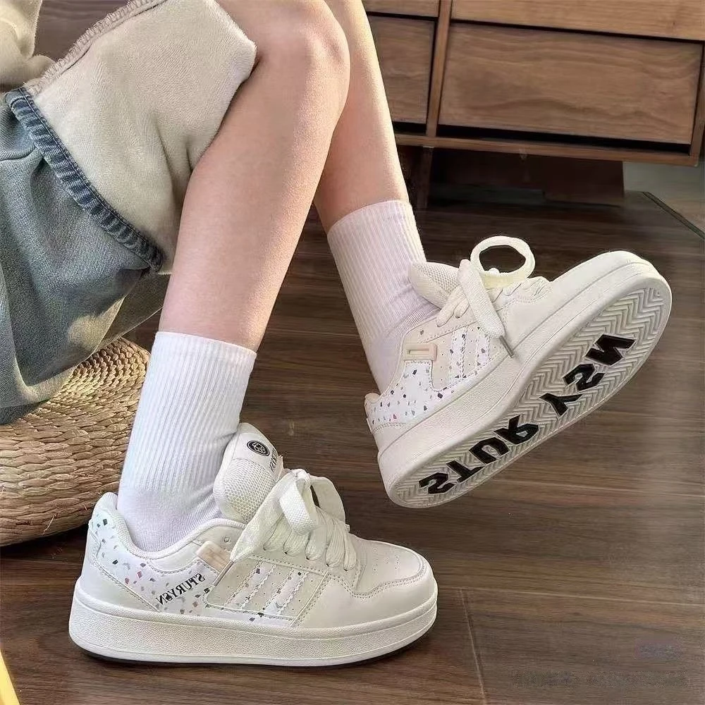 松糕底学院风百搭低帮鞋子厚底网面春季休闲板鞋学生情侣