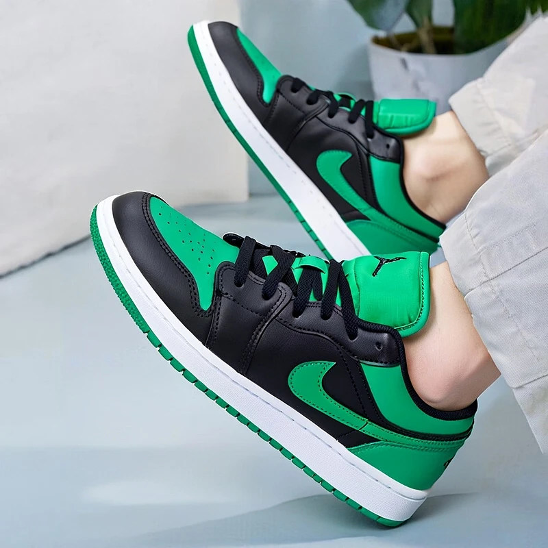 耐克女鞋新款JORDAN 1 AJ1绿黑色复古篮球休闲鞋时尚板鞋【553560】