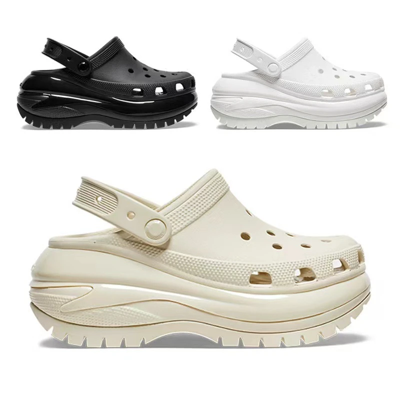 明星同款光轮泡芙洞洞鞋女夏季外穿厚底沙滩包头拖鞋2025网红百搭