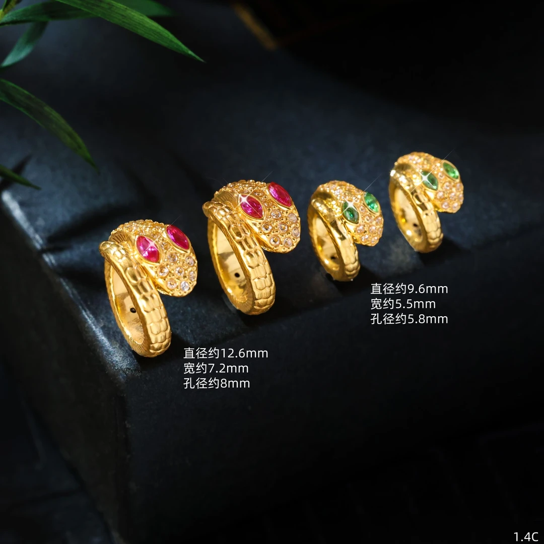 【金豆宠粉】18K金豪镶蛇卡环隔珠隔片手串文玩配饰（厚5D金）C