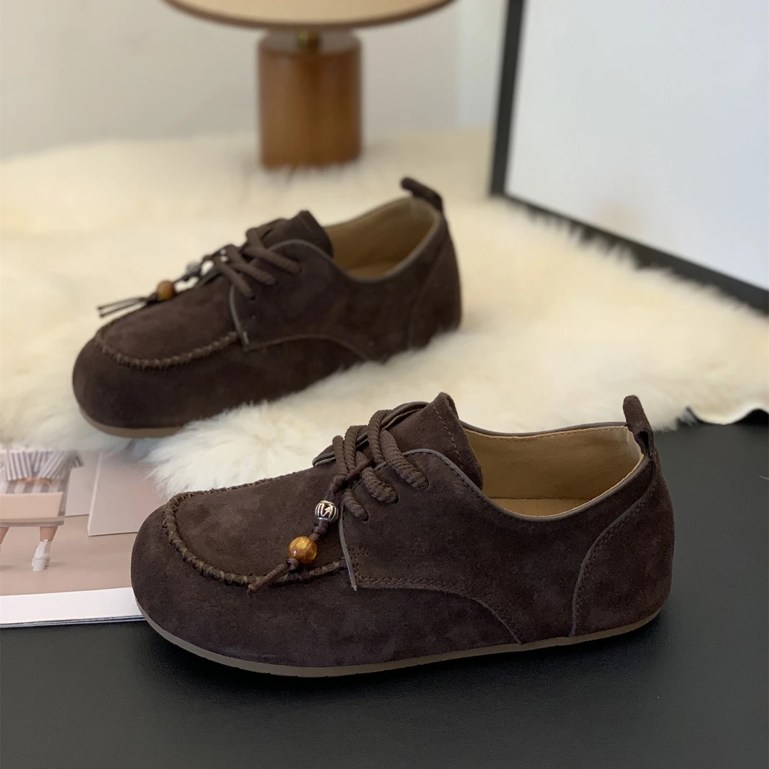 平底隐形增高轻便超火时尚勃肯鞋女2025秋季小众高级感串珠豆豆鞋