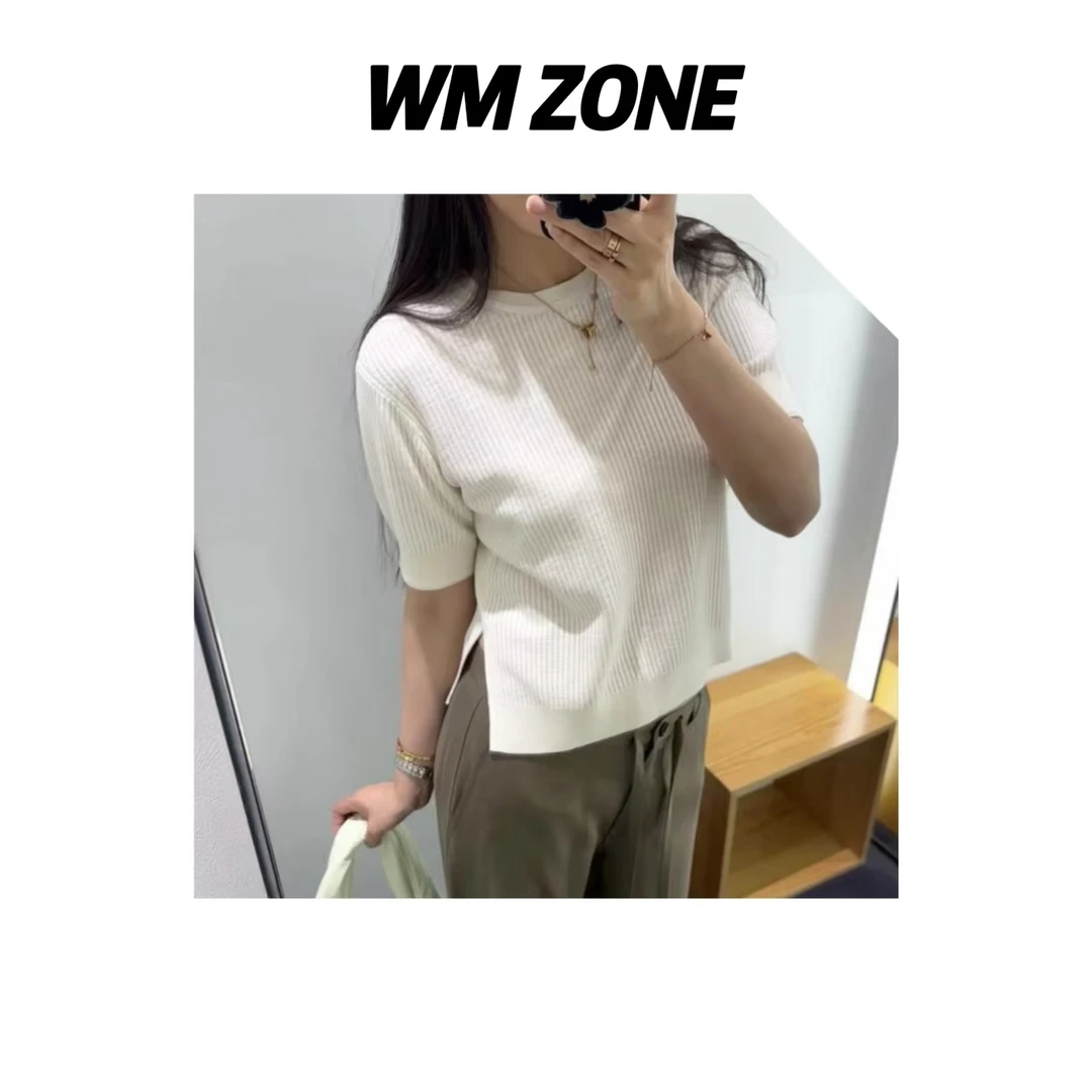 虎儿 3-19-3315 羊毛混纺短袖T