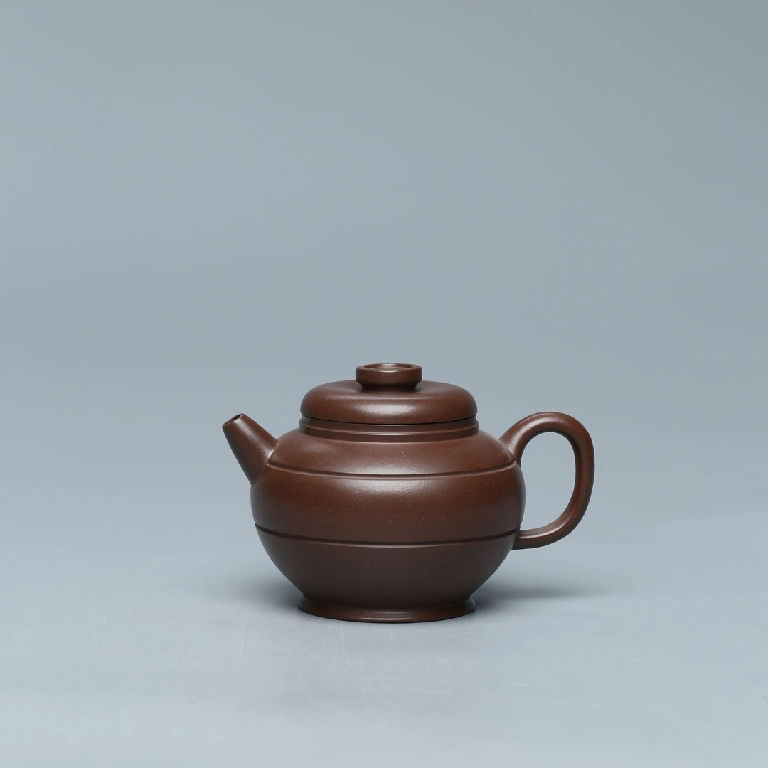 达观SD255【紫茗轩】范勤君 双线巨轮 紫泥 220cc 紫砂壶 青墨