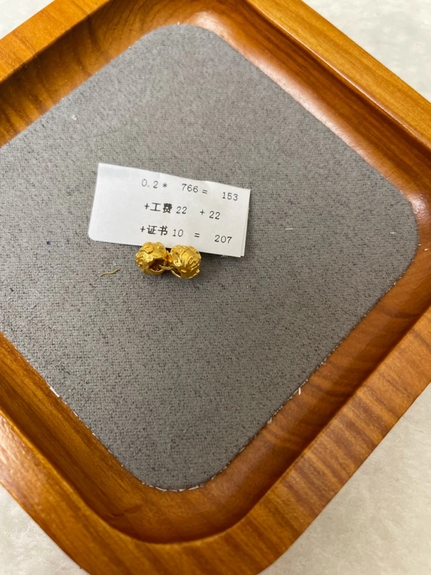 F13020足金999一对卡6六字真言珠【主图有克重】