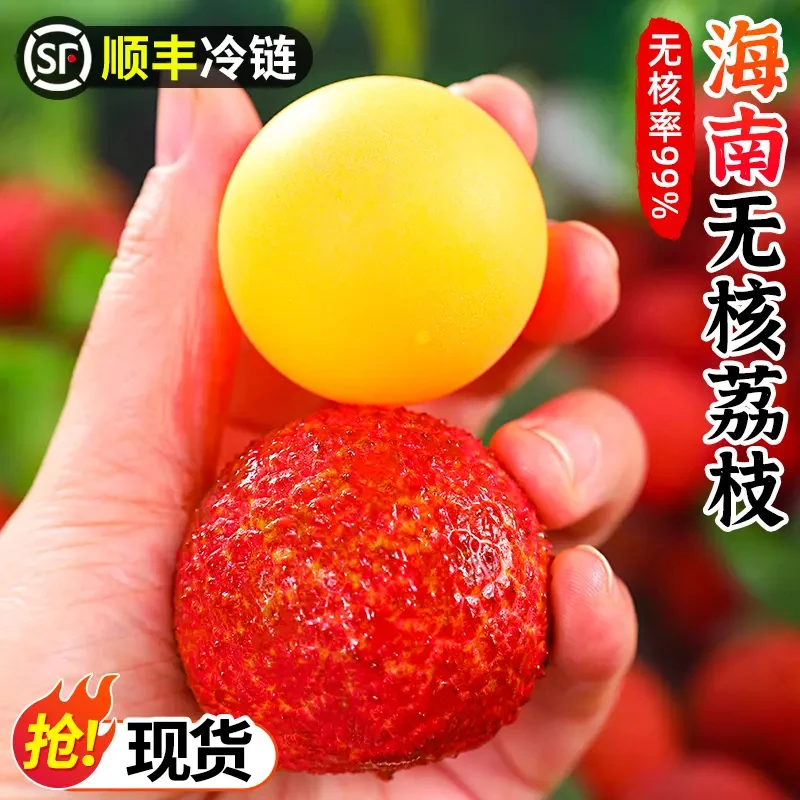 【大乐鲜果】海南澄迈无核荔枝2-4.5斤无籽荔枝新鲜水果香甜爆汁