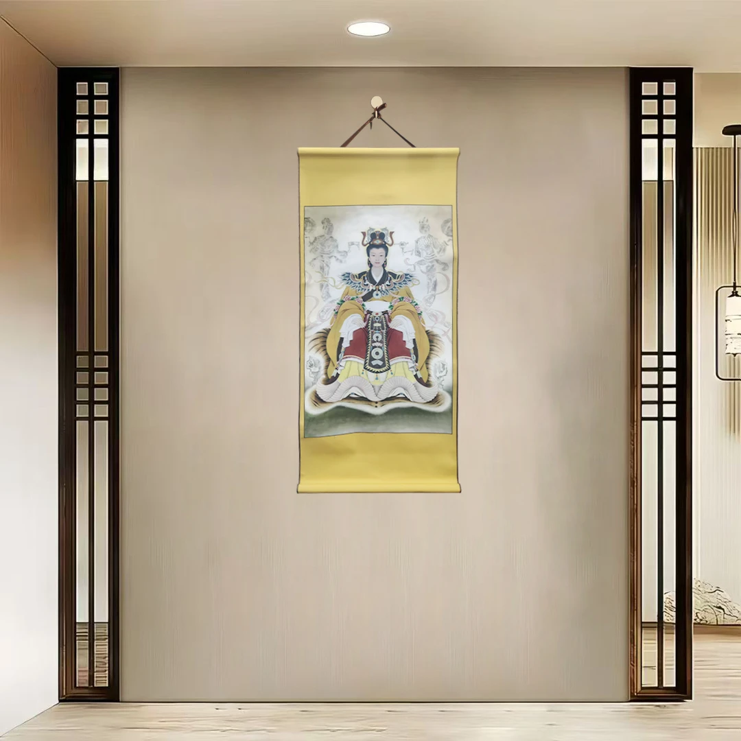 {40-666女娲}净尺寸40x85cm现代简约挂轴装饰画办公室家居装饰画