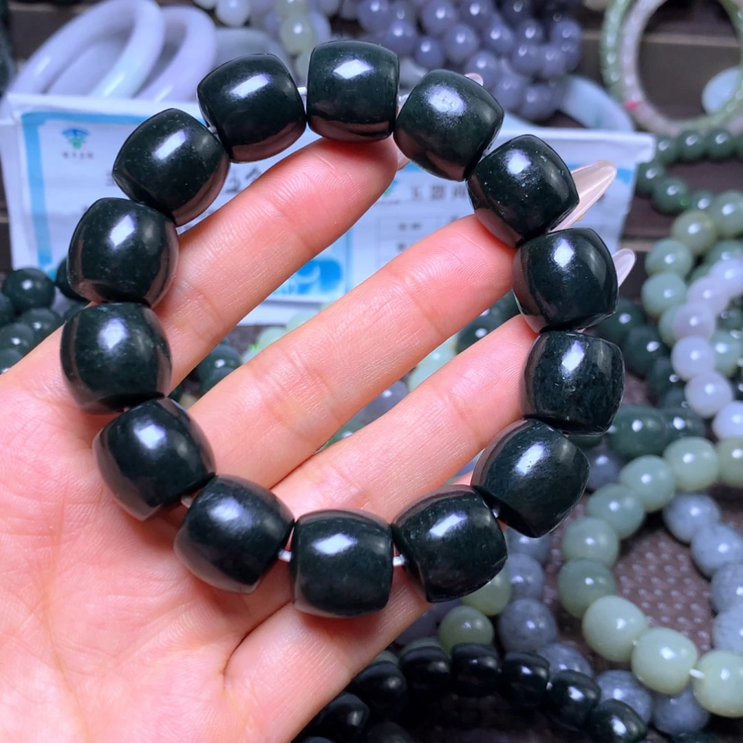 和田玉未镶嵌手串卡16