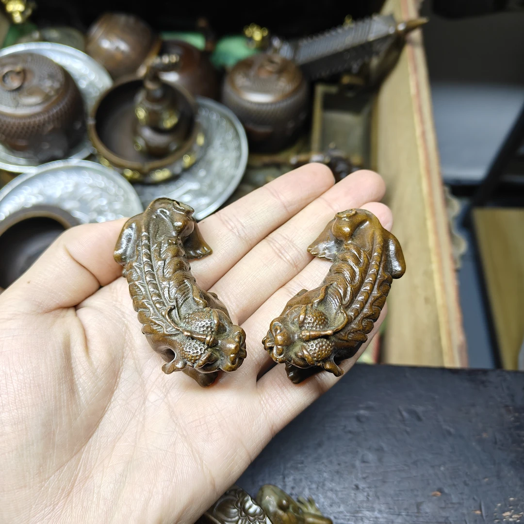 小貔貅一对铜摆件A053