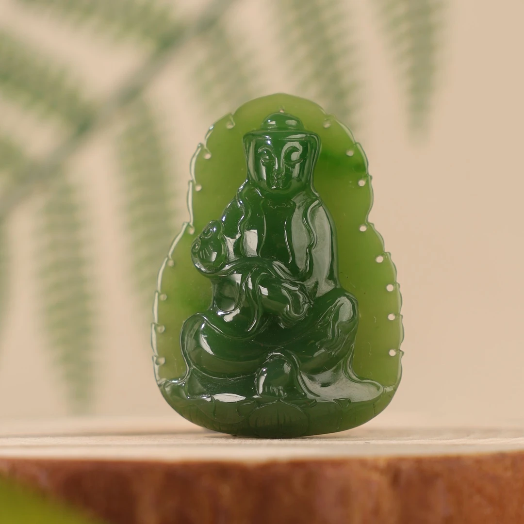 ZS63二十世纪和田玉菩萨挂坠