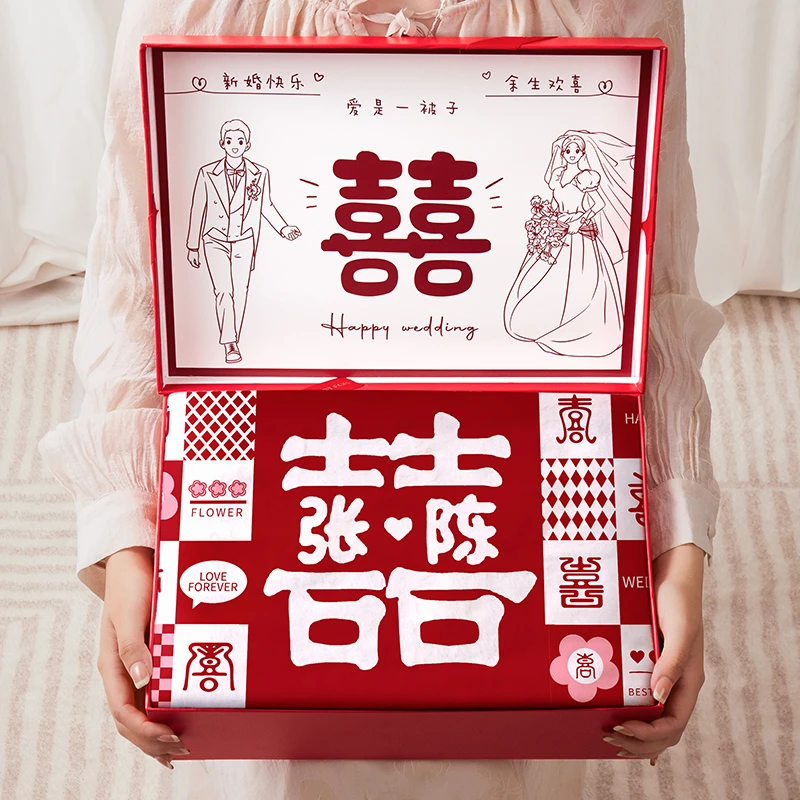 结婚礼物送新人订婚礼物实用毛毯礼盒新娘新郎伴手礼品送闺蜜朋友