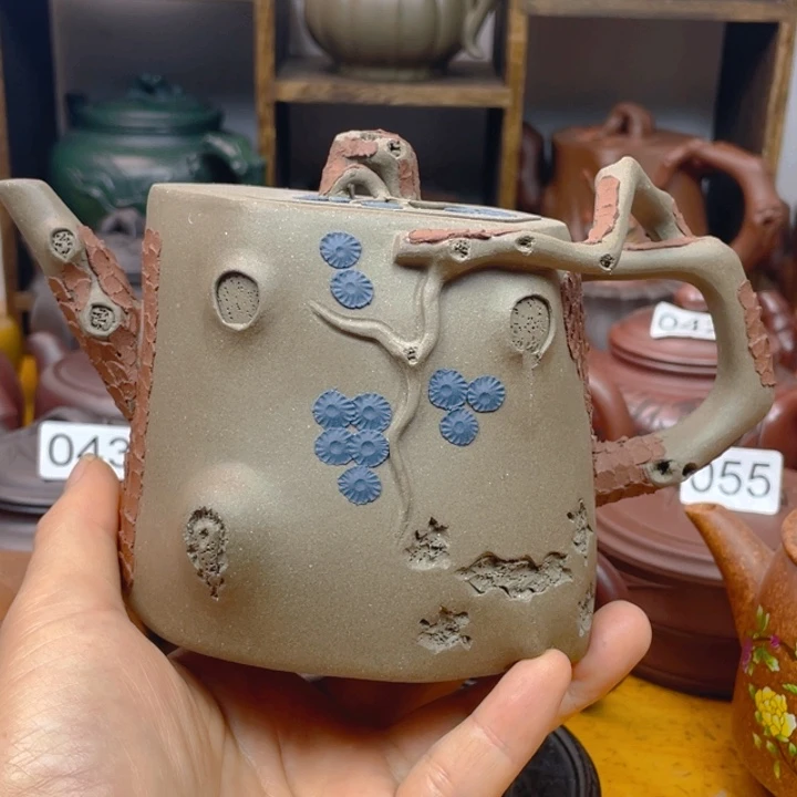 紫砂茶壶紫砂壶青段480cc全手松桩